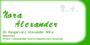nora alexander business card