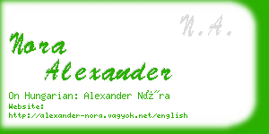 nora alexander business card